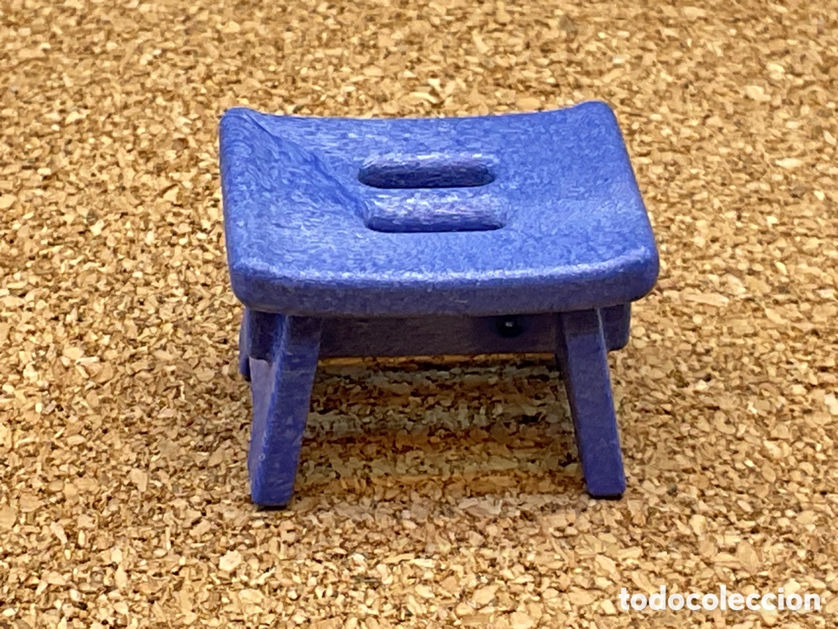 Playmobil: ACCESORIO PLAYMOBIL. TABURETE. ASIENTO, BANQUETA. COLOR AZUL