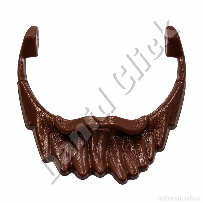 Playmobil: Playmobil Barba Larga Marr&oacute;n con Bigote Ancho Accesorio Figura Repuesto Custom