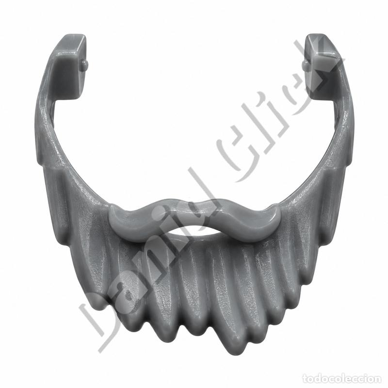 Playmobil: Playmobil Barba Larga Gris con Bigote Ancho Accesorio Figura Repuesto Custom
