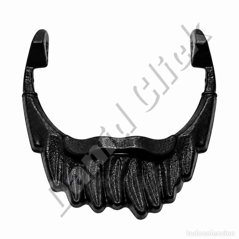Playmobil: Playmobil Barba Larga Negra con Bigote Ancho Accesorio Figura Repuesto Custom