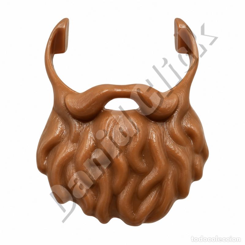 Playmobil: Playmobil Barba Rizada Casta&ntilde;a Clara con Bigote Accesorio Figura Repuesto Custom