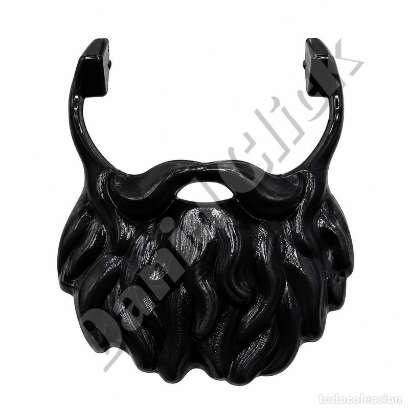 Playmobil: Playmobil Barba Rizada Negra con Bigote Accesorio Figura Repuesto Custom