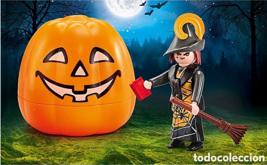 Playmobil: Playmobil calabaza Halloween con chica bruja Ref 9894 en bolsa original sellada terror figura
