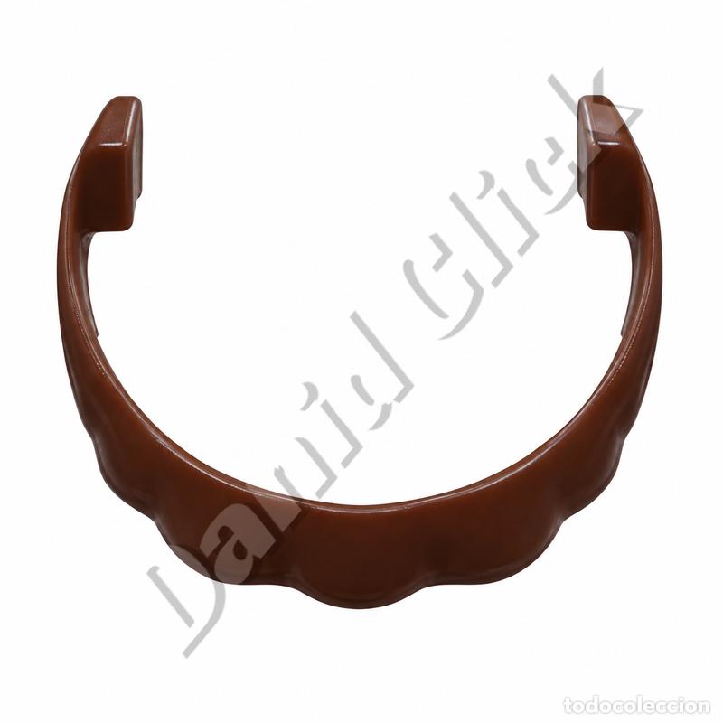 Playmobil: Playmobil Barba Corta Redondeada Marr&oacute;n Oscuro sin Bigote Repuesto para Figuras Custom