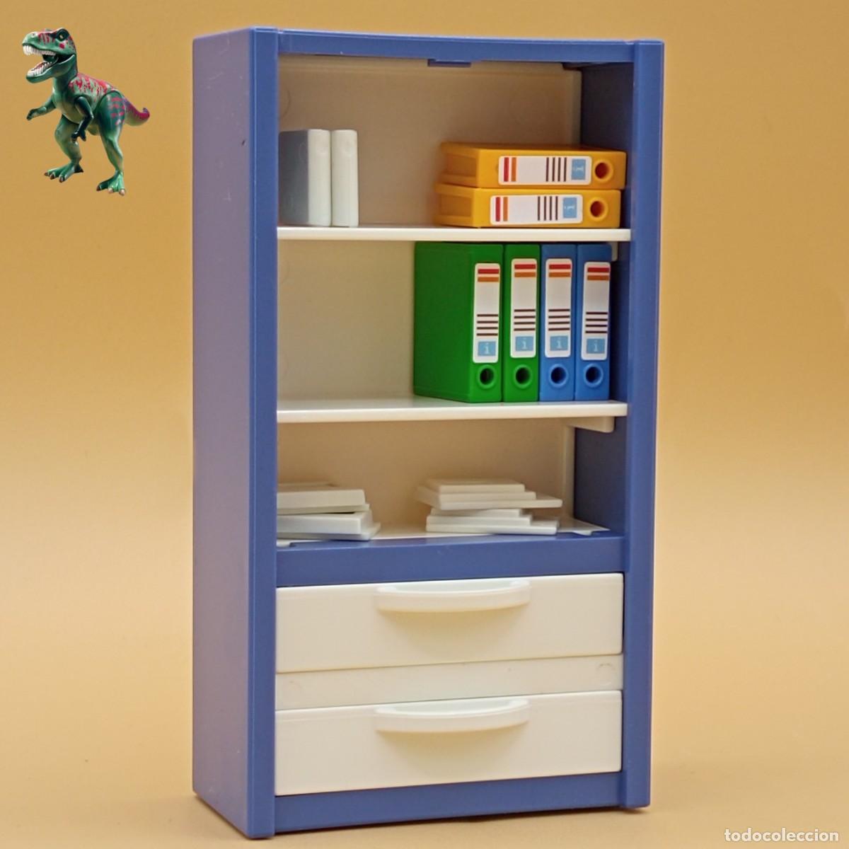 Playmobil: Playmobil estanteria azul mueble armario cajones libros archivadores despacho oficina 3954 3957 4289