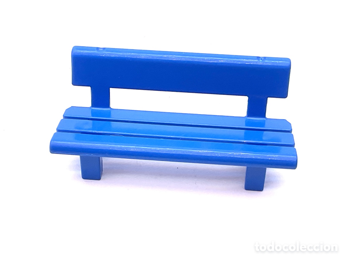 Playmobil: ACCESORIO PLAYMOBIL. BANCO COLOR AZUL PARQUE .