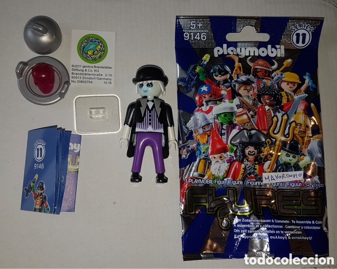 Playmobil: Playmobil serie 11 mayordomo fantasma Halloween terror sobre sorpresa azul