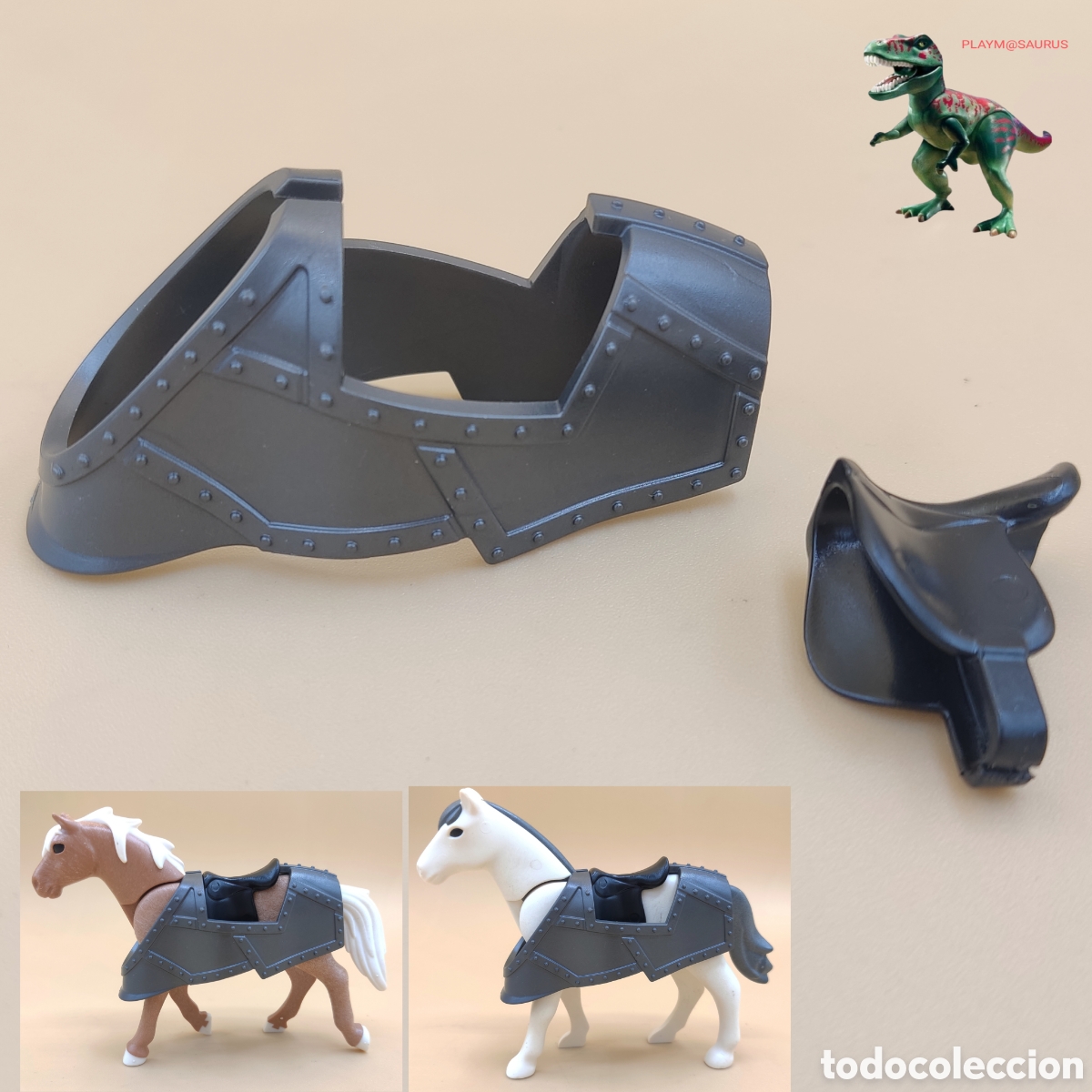 Playmobil: Playmobil armadura caballo y silla de montar caballero medieval faldon 4163 4865 4866 4869 5978 6002