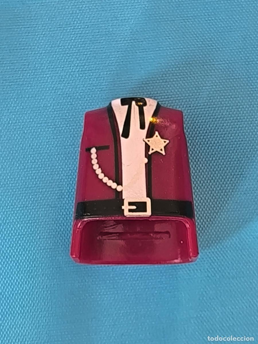 Playmobil: Playmobil torso cuerpo burdeos camisa blanca lazo sheriff oeste cadena estrella vaqueros indios