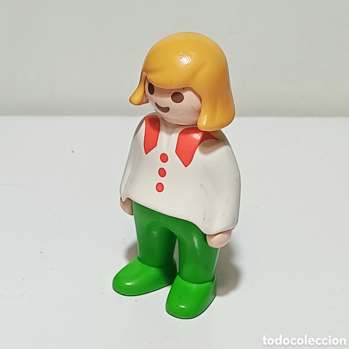 Playmobil: Figura Playmobil 1 2 3 123 mujer rubia pantal&oacute;n verde torso blanco