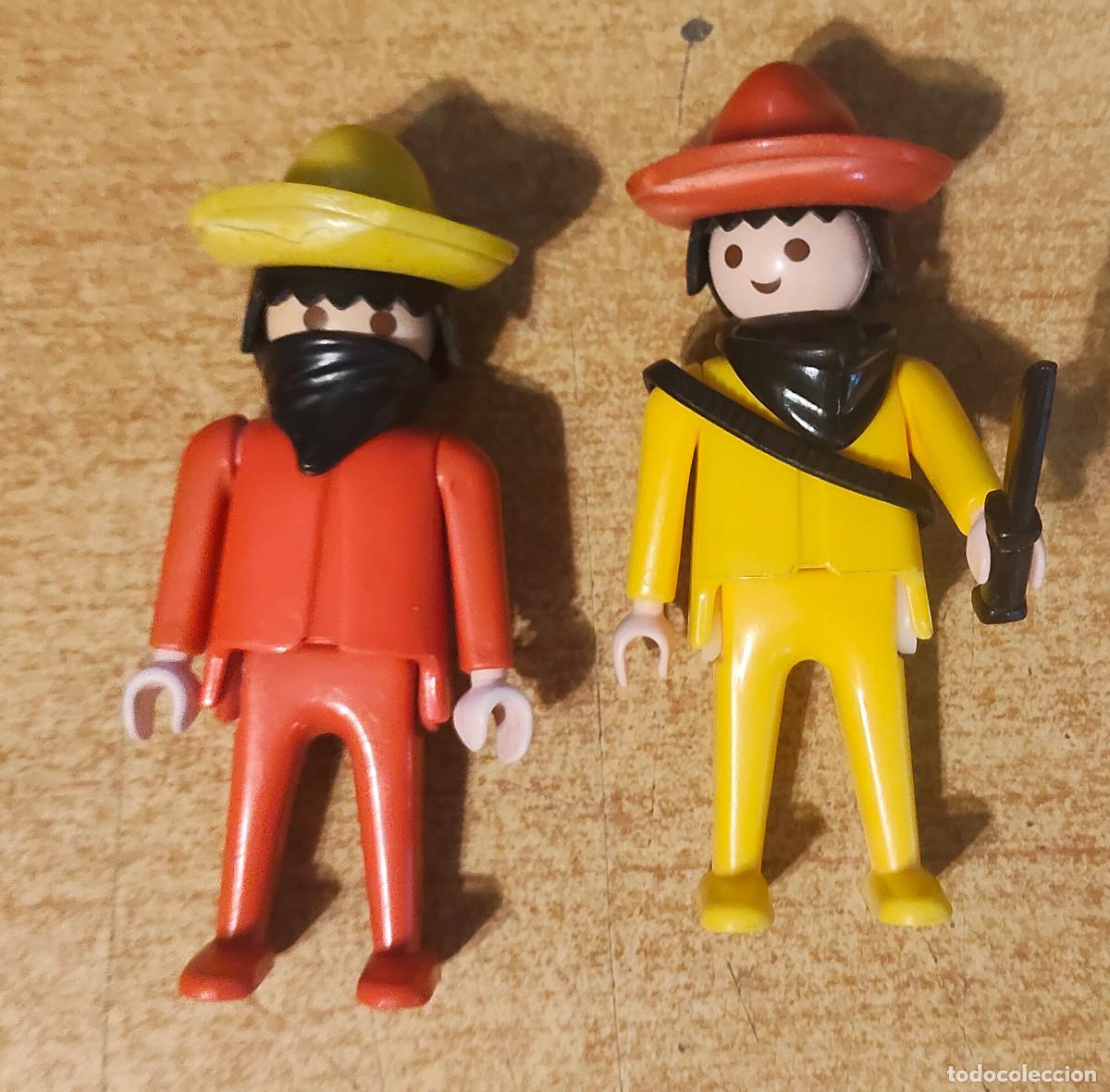 Playmobil: pLAYMOBIL OESTE WESTERN - mejicano BANDOLERO TESORO - 1&ordf; GENERACI&Oacute;N - GEOBRA 1974 - 2 unid
