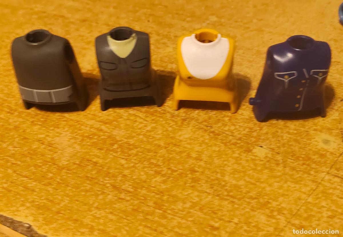 Playmobil: Playmobil X 4 Torsos - amarillo gris azul - policia - 4 unidades