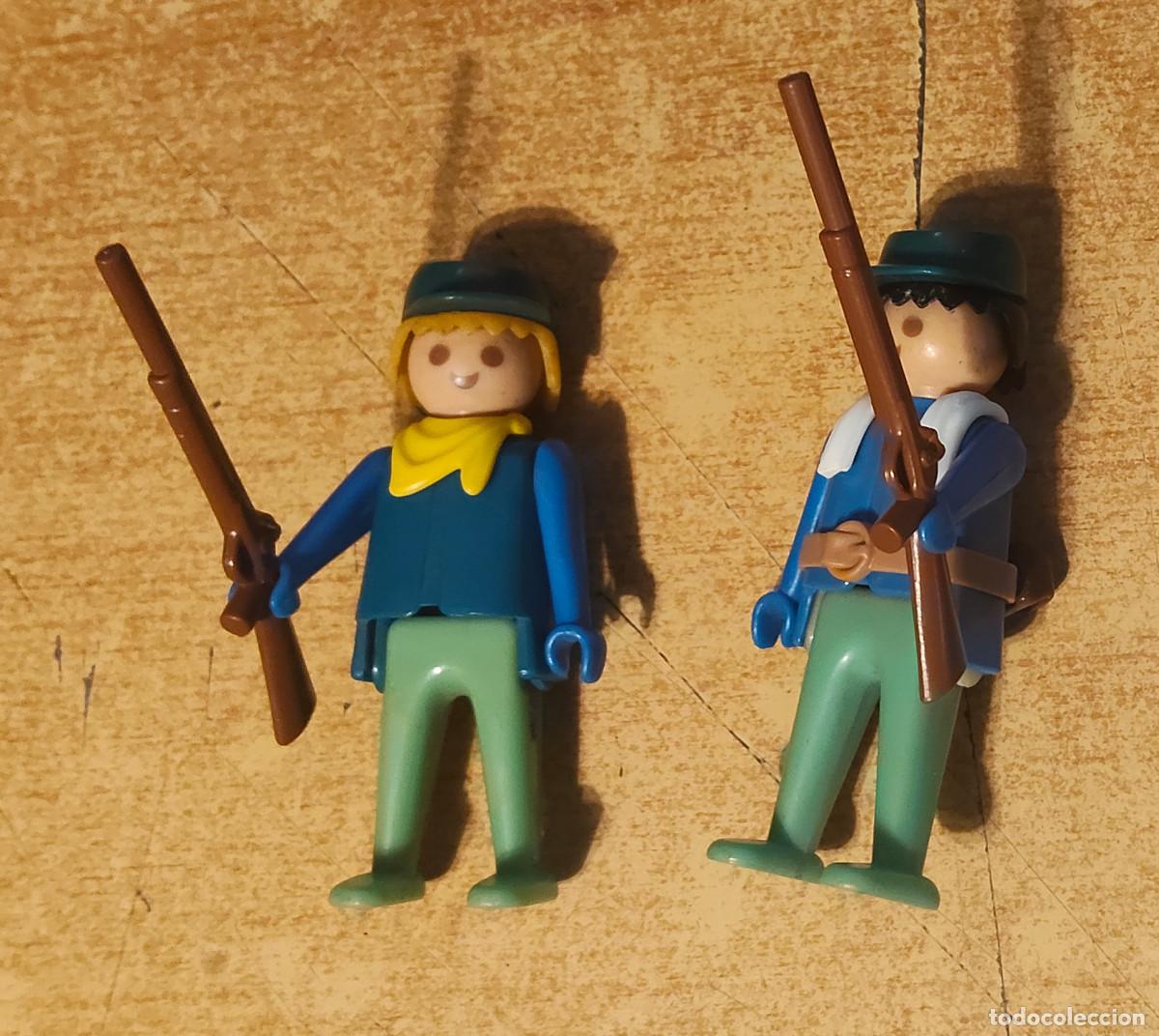 Playmobil: FAMOBIL PLAYMOBIL : ANTIGUO VAQUERO COWBOY - 2 soldados - a&ntilde;os 70 geobra - soldado nordista