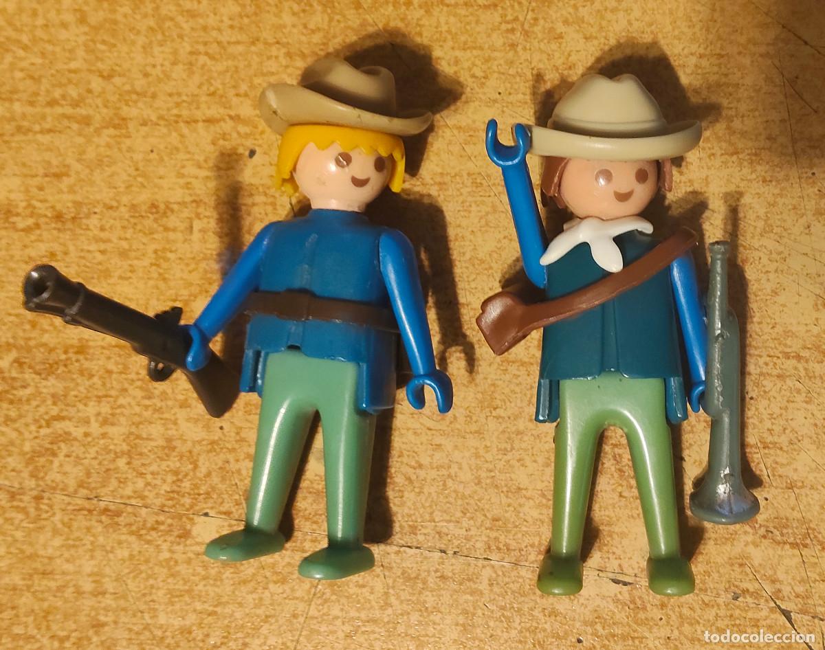 Playmobil: Playmobil Soldados Nordista, infanter&iacute;a, playmobil - 1 &ordm; generacion - geobra 1974 - famobil - 2 uni