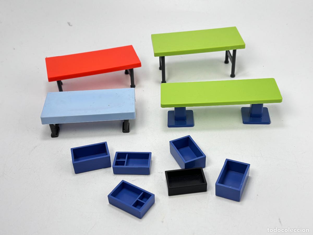 Playmobil: playmobil lote mesa y banqueta con cajas