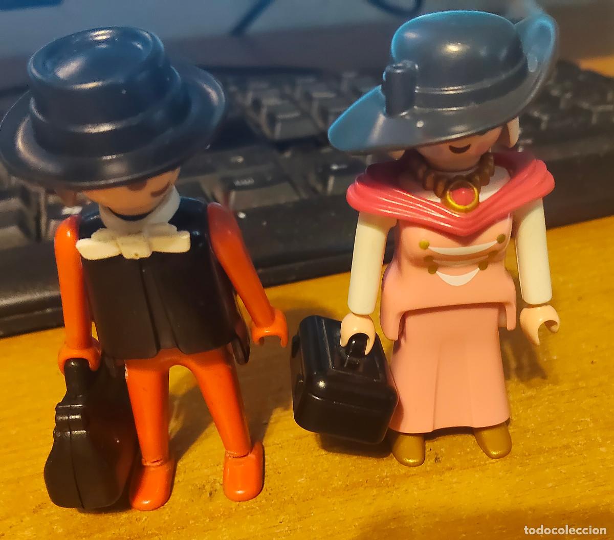 Playmobil: Playmobil Dama con paraguas y pa&ntilde;uelo victoriano + banquero - western oeste - 2 figuras