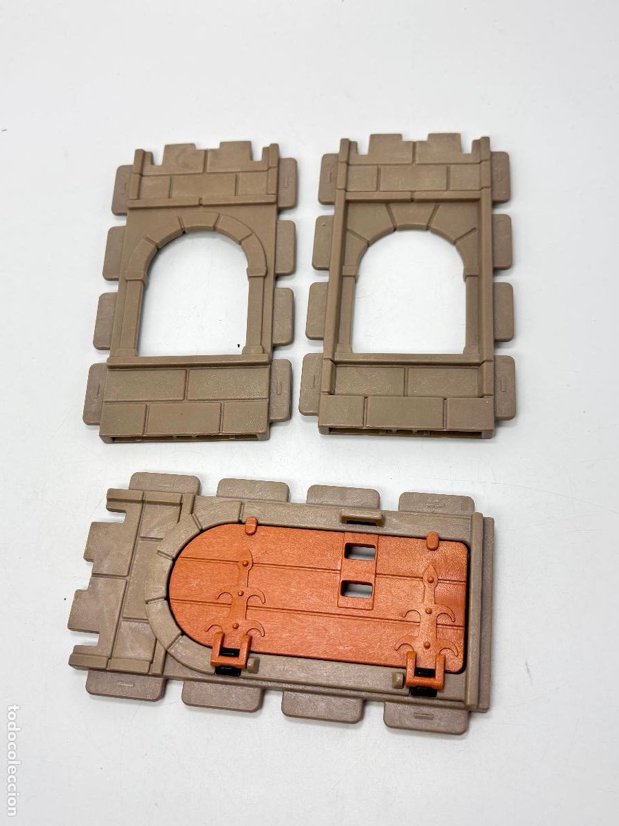 Playmobil: playmobil lote pared con puerta y ventana torre castillo
