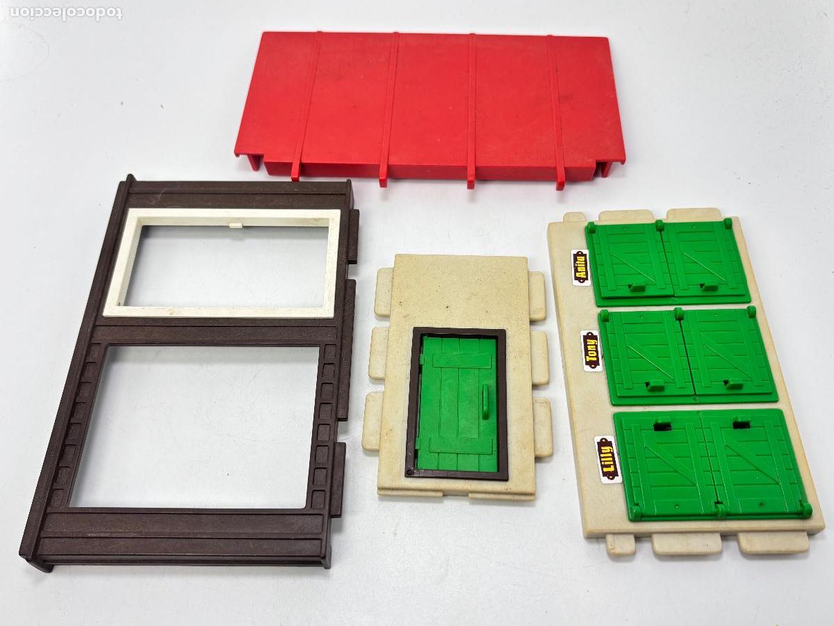 Playmobil: Playmobil 3436 3716 lote pared tejado marco granja poni