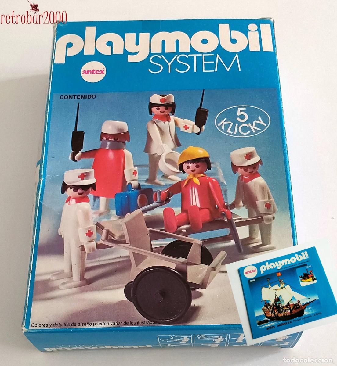 Playmobil: Caja vac&iacute;a + Cat&aacute;logo original Playmobil Antex (Argentina) - Ref. 3237 Sanitarios - A&ntilde;os 80