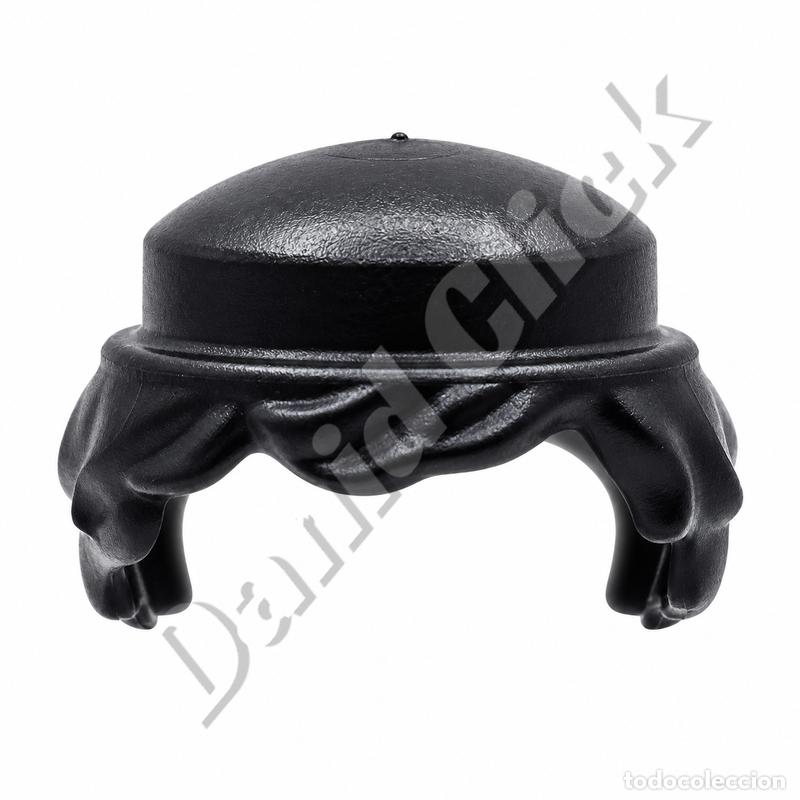Playmobil: Playmobil Peluca Hombre Negra Larga Ondulada Compatible con Sombreros Repuesto Custom
