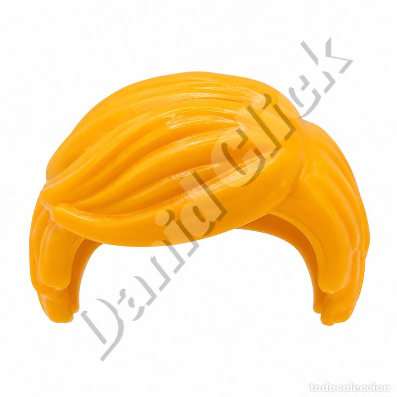 Playmobil: Playmobil Peluca Hombre Rubia Larga Peinada Figura Masculina Repuesto Custom