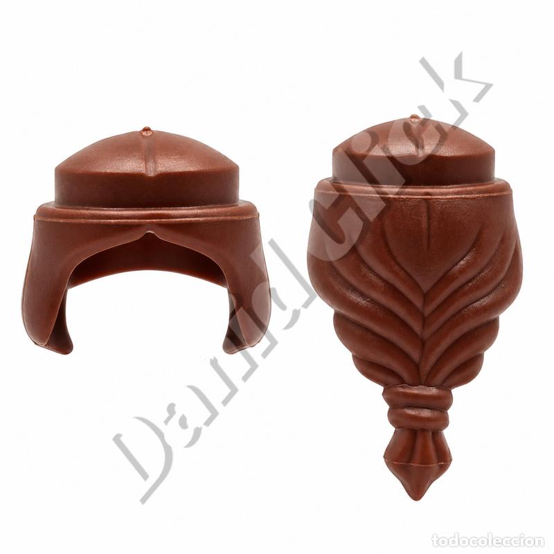 Playmobil: Playmobil Peluca Larga Marr&oacute;n con Trenza Pelo Figura Repuesto Custom