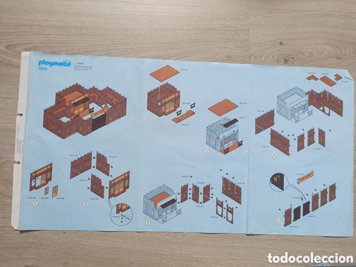 Playmobil: Playmobil 3806 manual instrucciones fort Glory western oeste