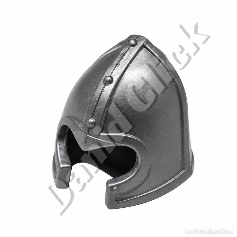 Playmobil: Playmobil Casco Medieval Gris Plata Alto Caballero Guerrero Repuesto Custom