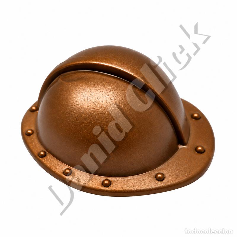 Playmobil: Playmobil Casco Medieval Bronce Ala Ancha Remaches Caballero Guerrero Repuesto Custom
