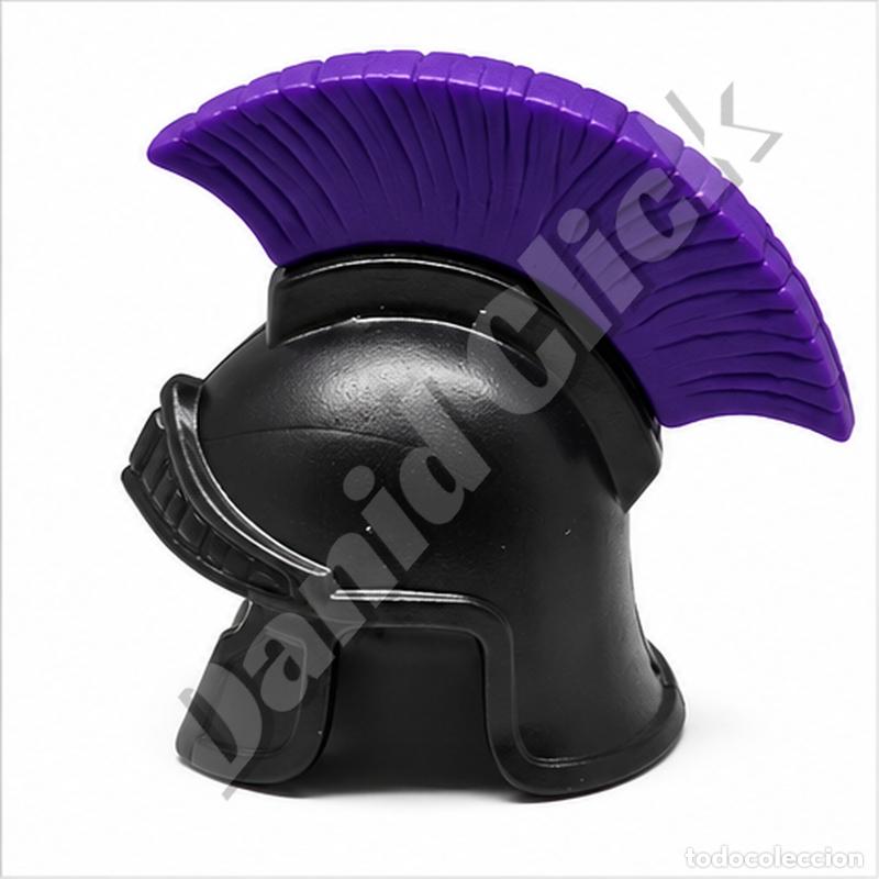 Playmobil: Playmobil Casco Romano Negro con Cresta Violeta Legionario Romano Repuesto Custom