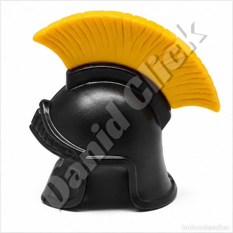Playmobil: Playmobil Casco Romano Negro con Cresta Amarilla Legionario Romano Repuesto Custom