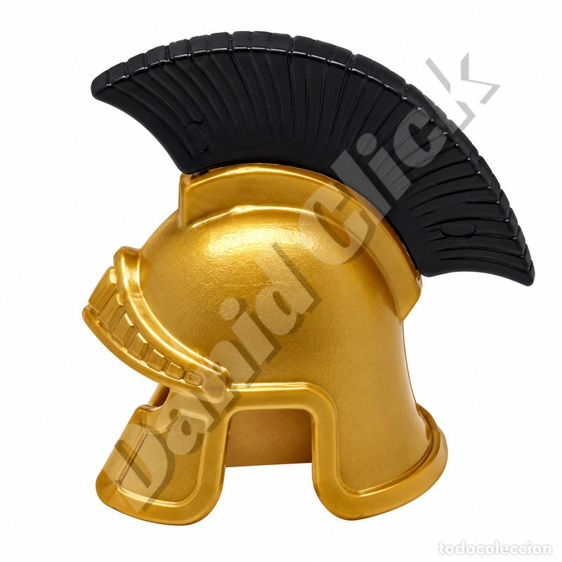 Playmobil: Playmobil Casco Romano Dorado con Cresta Negra Legionario Romano Repuesto Custom