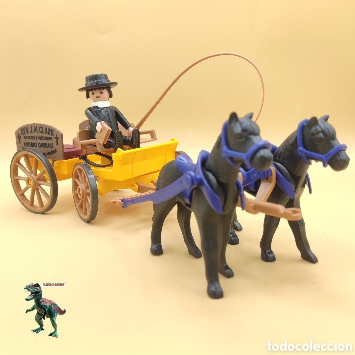 Playmobil: Playmobil carreta con figura parroco cura pastor misionero iglesia western oeste carruaje