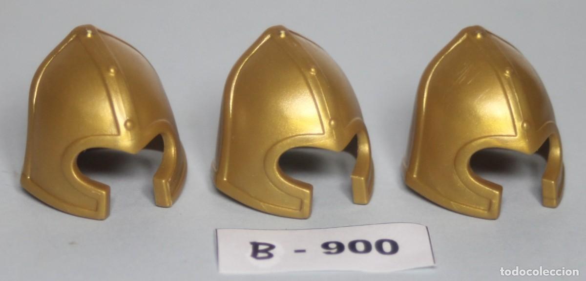 Playmobil: PLAYMOBIL 3 CASCOS MEDIEVALES DORADOS - CABALLERO REY PR&Iacute;NCIPE (B-900