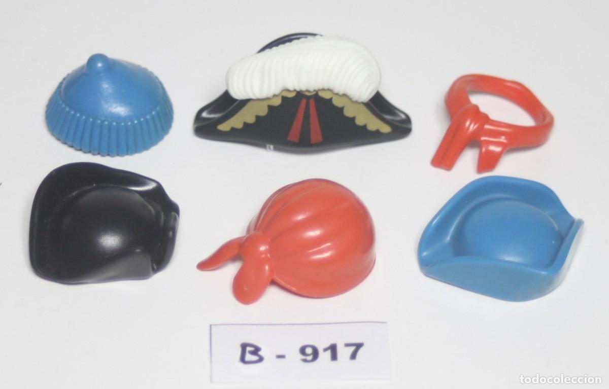 Playmobil: PLAYMOBIL 6 SOMBREROS Y GORROS PIRATAS - CORSARIO BUCANERO BARCO CAPIT&Aacute;N GRUMETE (B-917)