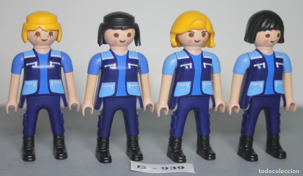 Playmobil: PLAYMOBIL 4 FIGURAS MUJER POLIC&Iacute;A SEGURIDAD ALMAC&Eacute;N (B-939)