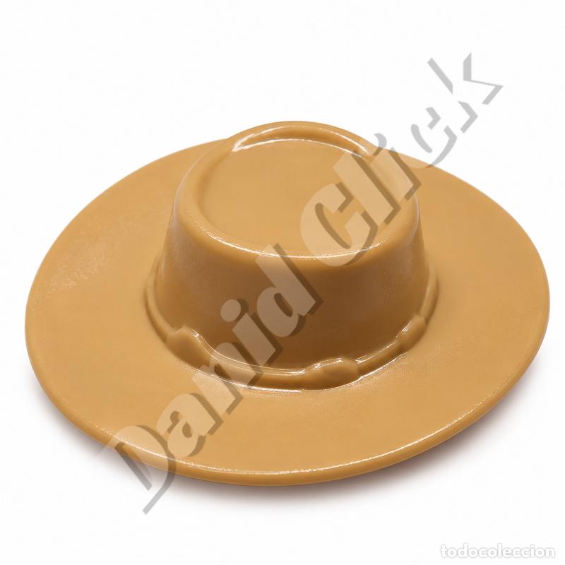 Playmobil: Playmobil Sombrero Vaquero Ala Ancha Marr&oacute;n Claro Cowboy Granjero Oeste Western