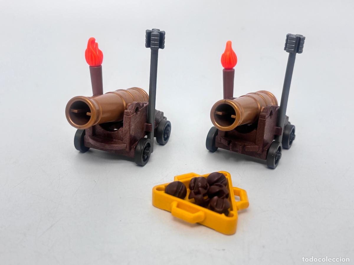 Playmobil: Playmobil lote ca&ntilde;&oacute;n dorado con limpia tubos antorcha y munici&oacute;n pirata ingles