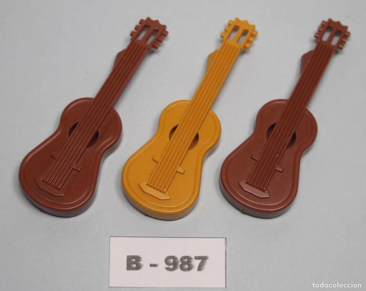 Playmobil: PLAYMOBIL 3 GUITARRAS - M&Uacute;SICA INSTRUMENTOS FLAMENCO CIRCO ARTISTAS PAYASOS (B-987)