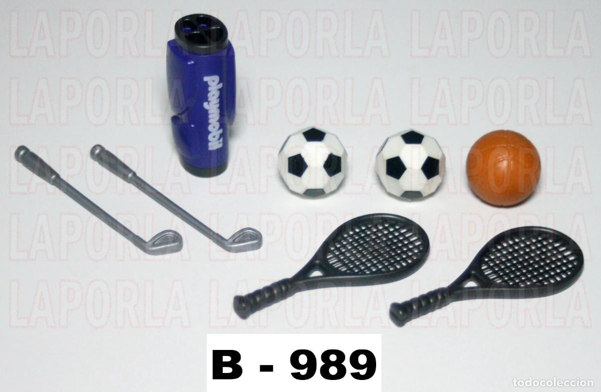 Playmobil: PLAYMOBIL ACCESORIOS DEPORTE - GOLF TENIS F&Uacute;TBOL BALONCESTO RAQUETA BAL&Oacute;N PELOTA (B-989)