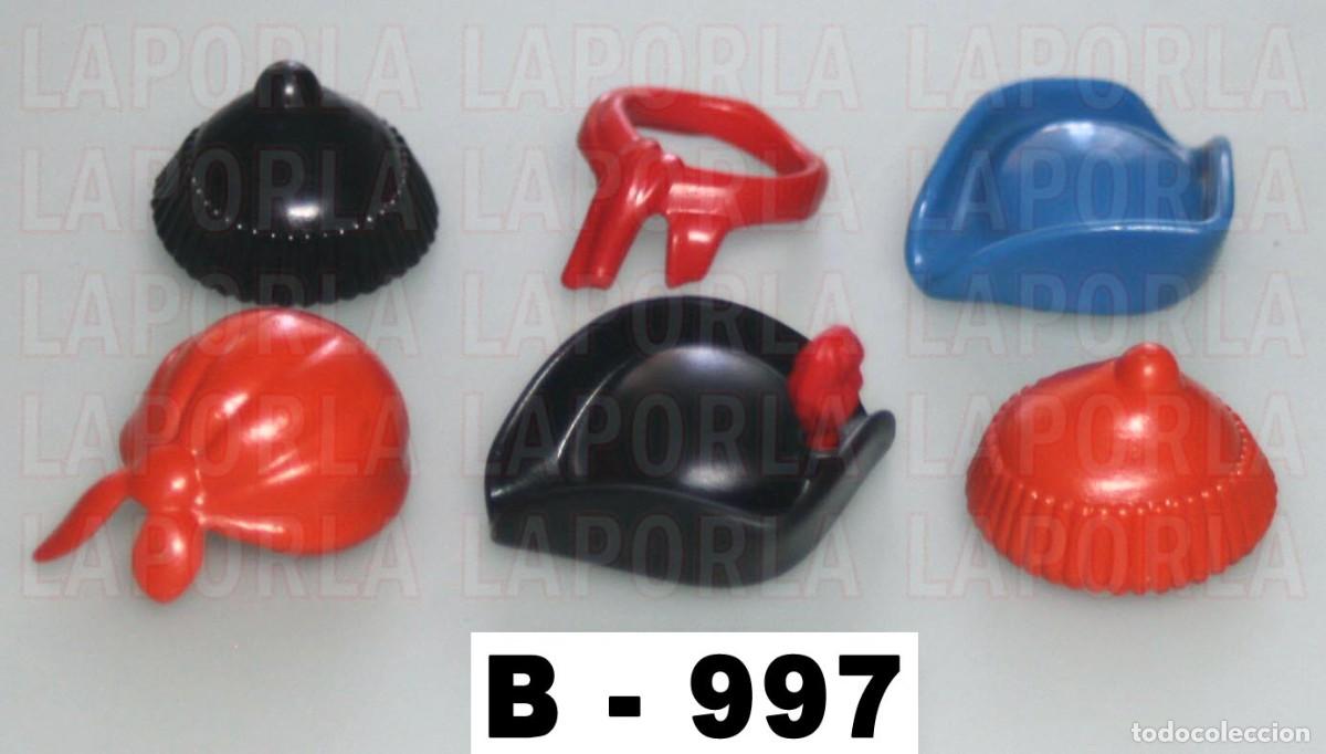 Playmobil: PLAYMOBIL 6 SOMBREROS Y GORROS PIRATAS - BARCO GALE&Oacute;N CAPIT&Aacute;N TESORO CORSARIO ISLA BUCANERO (B-997)