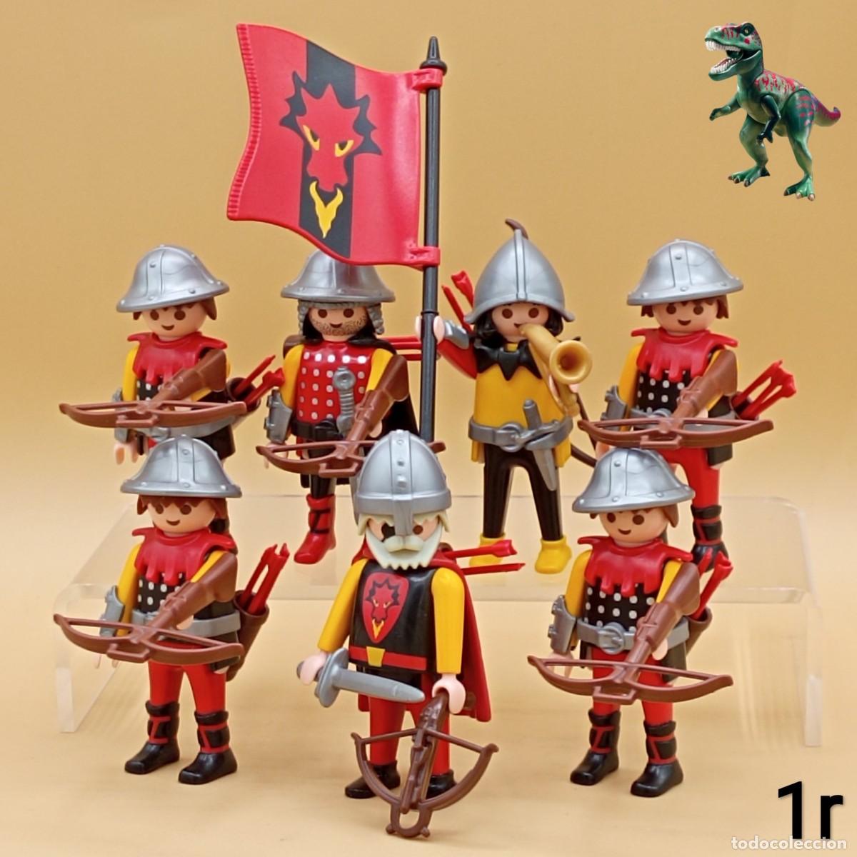 Playmobil: Playmobil figuras batallon caballeros del dragon rojo ballesteros arqueros 3269 3319 3320 5757 5815