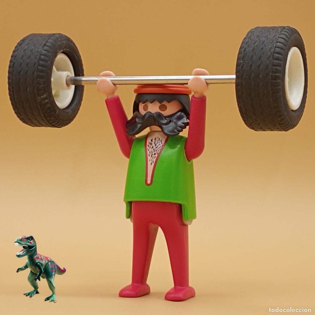 Playmobil: Playmobil figura forzudo levantador de pesos circo romani remolque mancuerna deporte