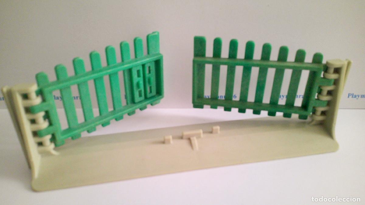 Playmobil: PLAYMOBIL P116 * VALLA PUERTA DOBLE VERDE 1&ordf; EPOCA SIN CIERRE