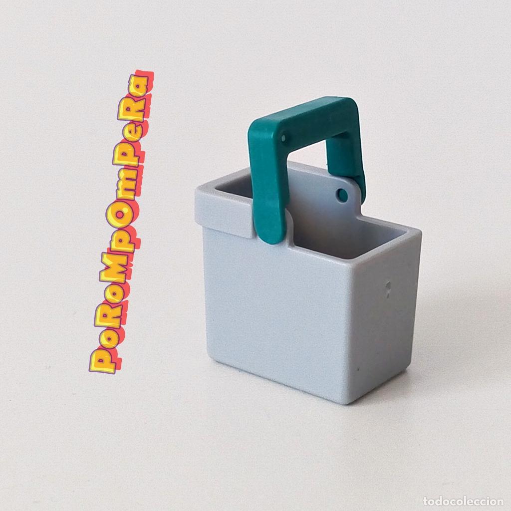 Playmobil: PLAYMOBIL cesta gris con asa turquesa similar 3968 5870 ? bolso cubo reciclaje i8