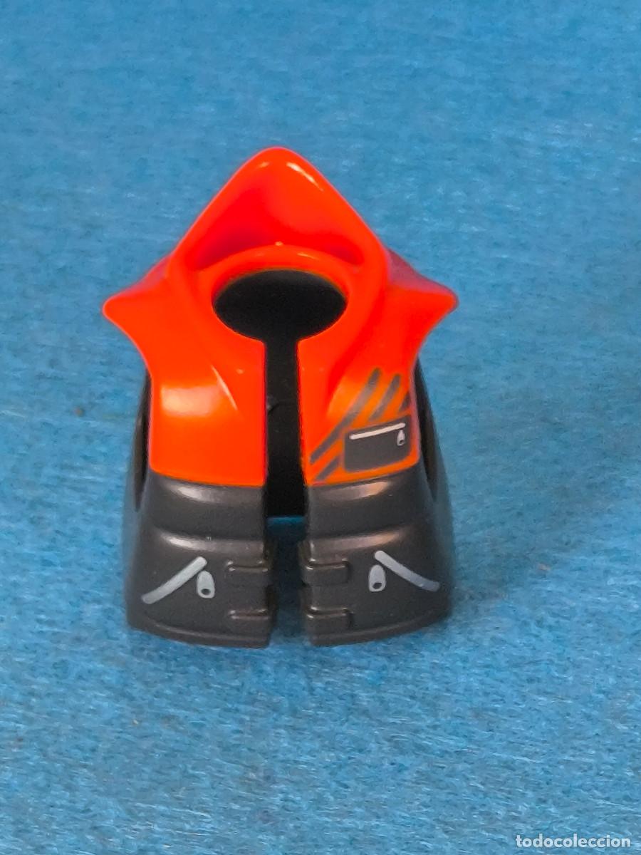 Playmobil: Playmobil anorak chaleco gris oscuro capucha naranja bolsos cremallera explorador polar marinero