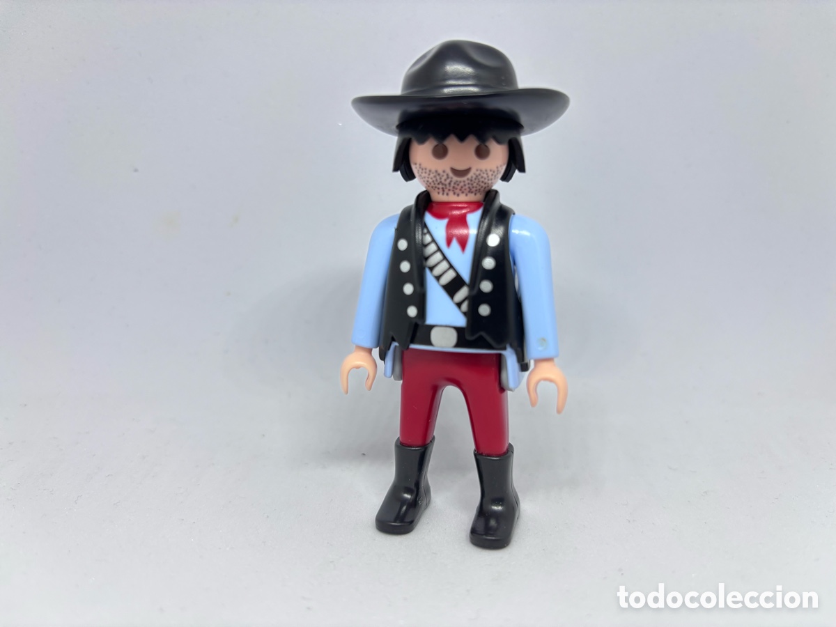 Playmobil: Playmobil vaquero sombrero negro chaleco negro