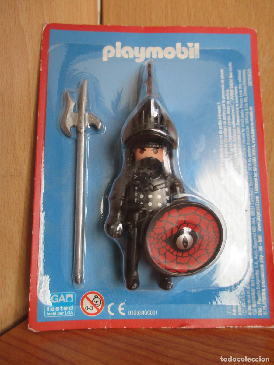 Playmobil: PLAYMOBIL. FIGURA SOLDADO MEDIEVAL CABALLERO NEGRO EN BLISTER