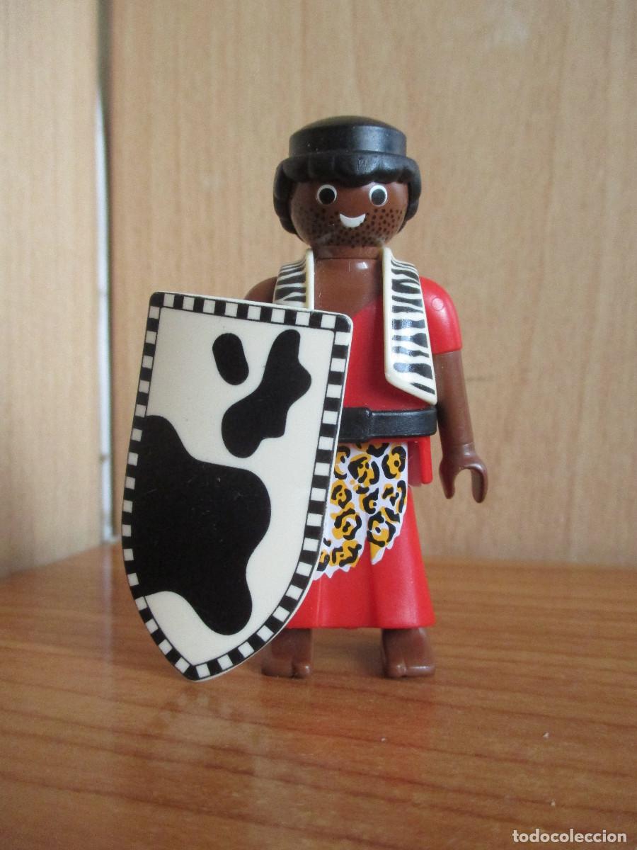 Playmobil: PLAYMOBIL : 1 FIGURA GUERRERO AFRICANO CON ESCUDO