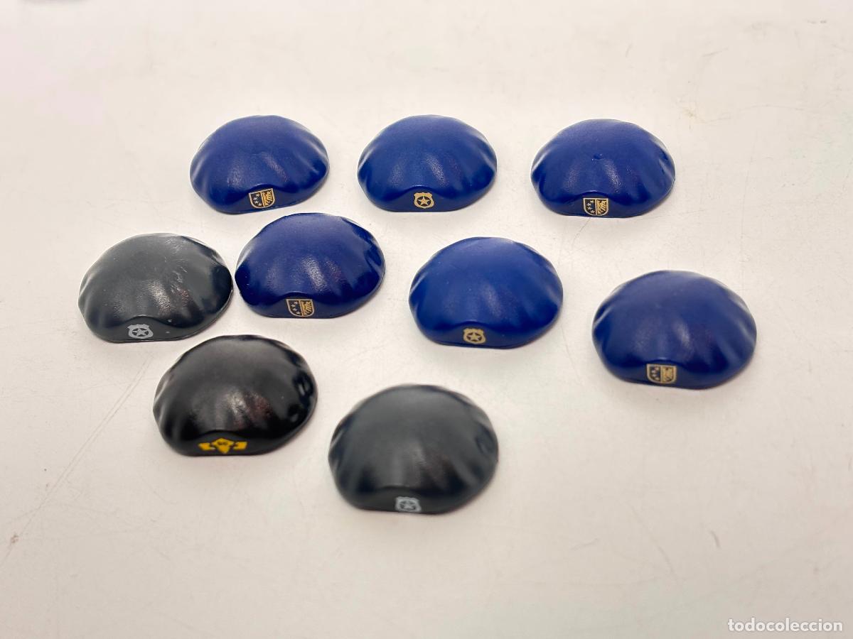 Playmobil: Playmobil lote gorra boina gris azul polic&iacute;a